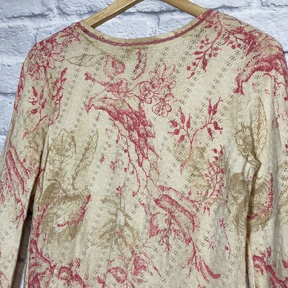 Sigrid Olsen Open Knit Butterfly Embroidered Sweater Size Medium - Picture 6 of 10